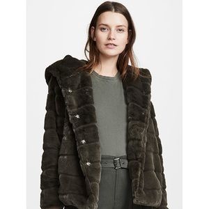 Apparis Goldie Army Green Faux Fur Coat